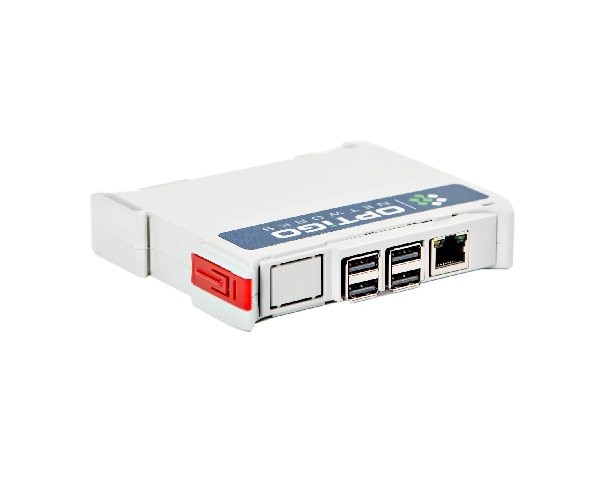 A side-on product photograph of the Optigo Networks Traffic Capture Tool (hardware)