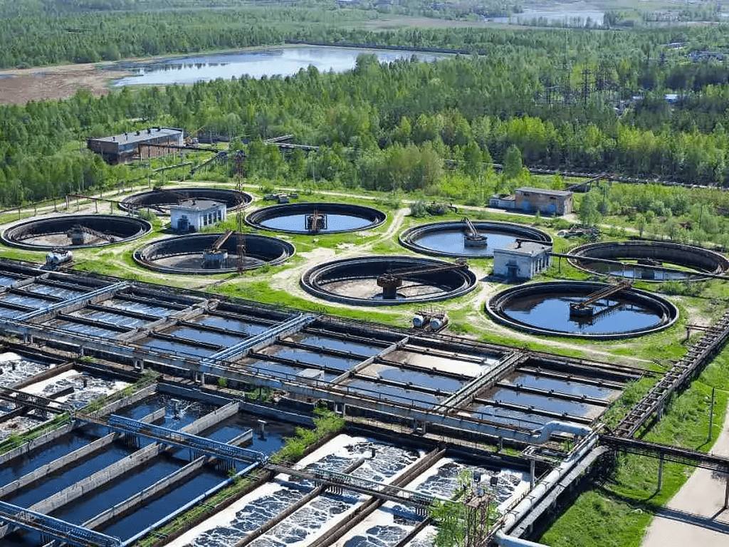 Aerial photo of Oldsmar Water Treatment plant, Florida