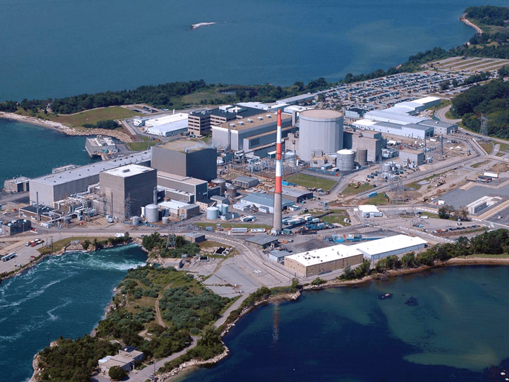 Aerial photo of Millstone Nuclear plant, Connecticut