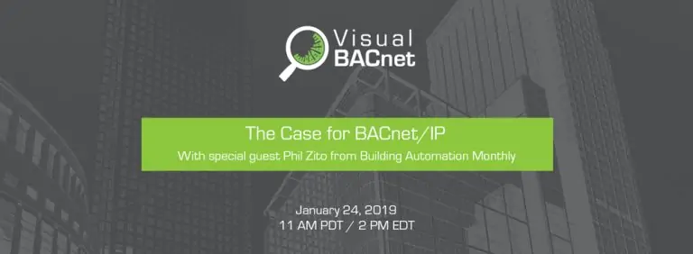 Visual BACnet webinar announcement for BACnet/IP