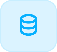 Blue rounded rectangle icon on white background