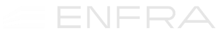 ENFRA logo with stylized line emblem