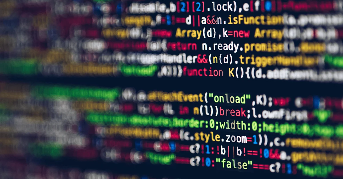 a computer screen displaying multicolored lines of code